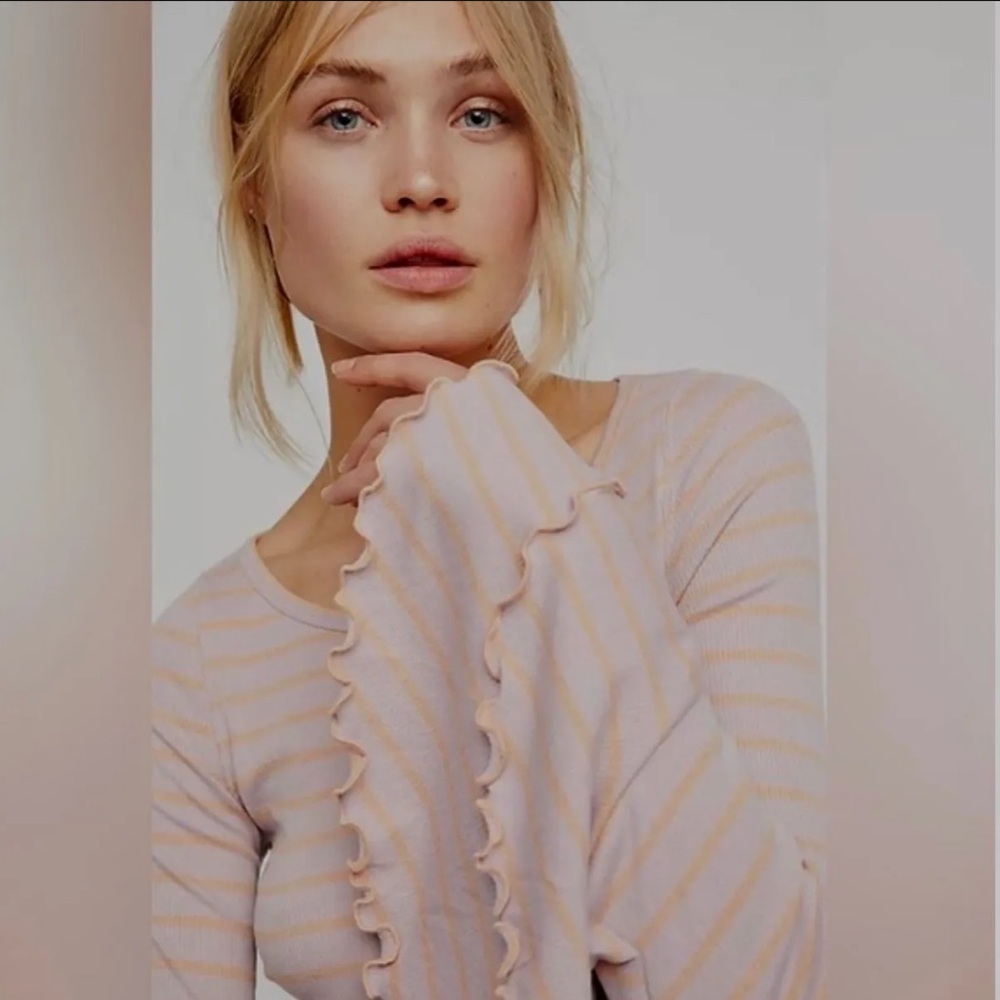 Free People Ruffle Bell Sleeve